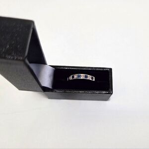 NWOT White Gold Diamond And Sapphire Ring